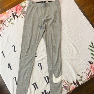 Nike womenswear Light Gray Leggings with White Swoosh